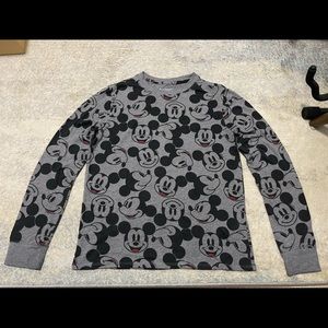 EUC Unisex Abercrombie Kids X Disney Mickey Mouse Long Sleeve Shirt Black/Grey